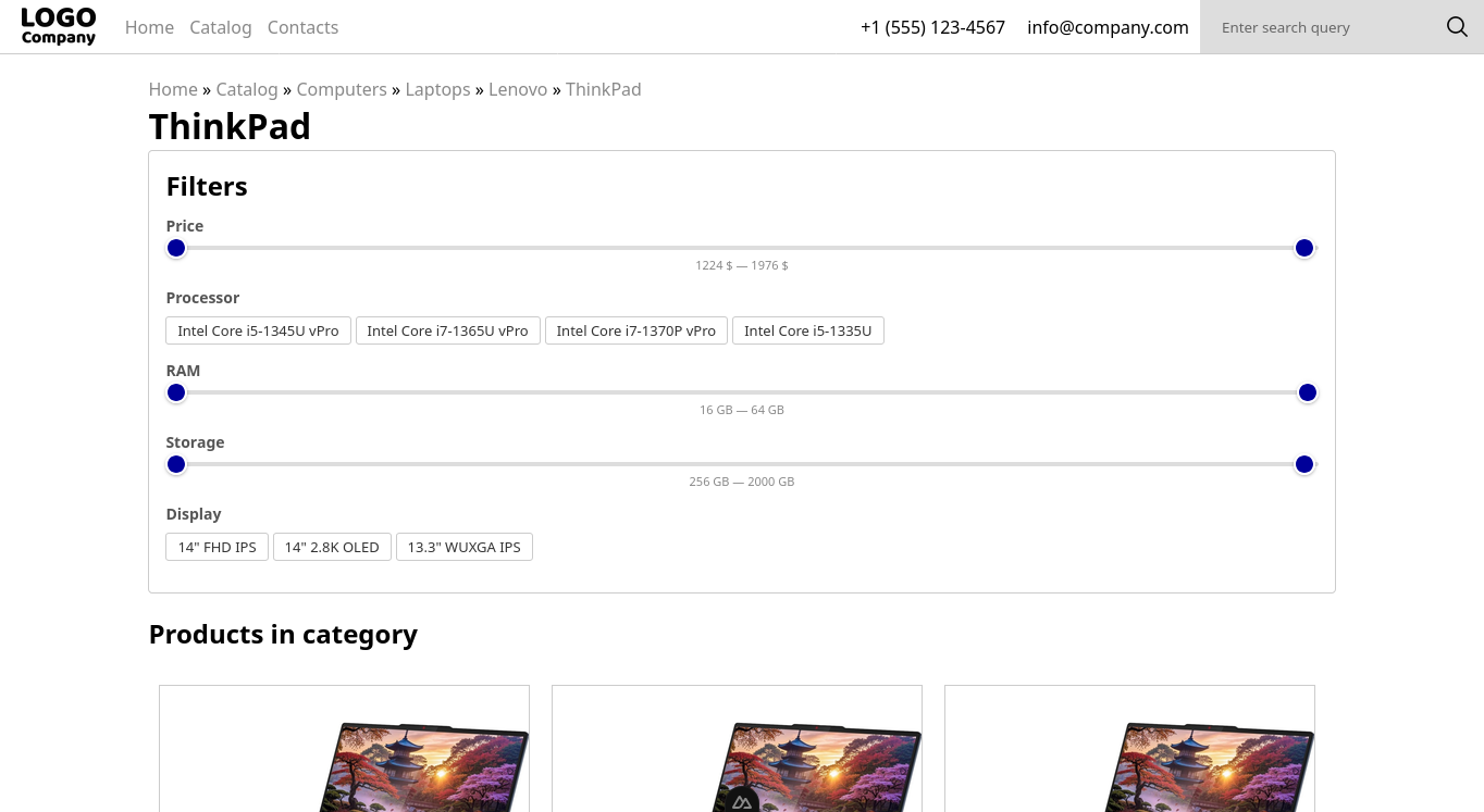 online-store screenshot